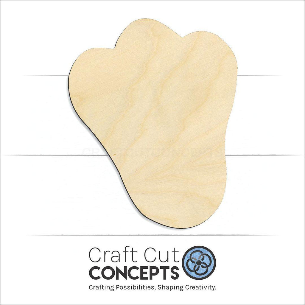 Craft Cut Concepts Logo under a wood Rabbit Foot Print craft shape and blank