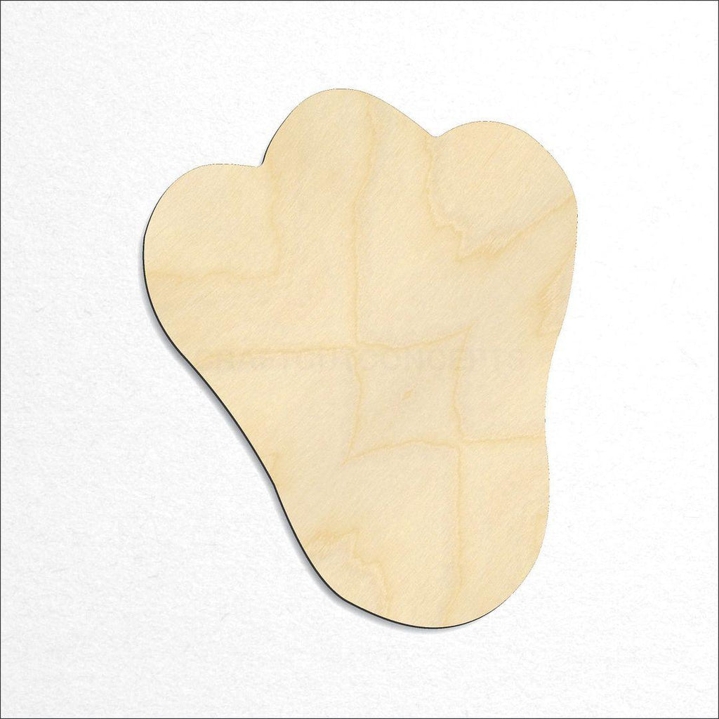 Wooden Rabbit Foot Print craft shape available in sizes of 1 inch and up