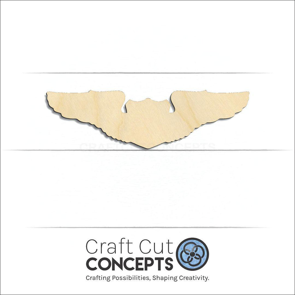 Craft Cut Concepts Logo under a wood Pilot Wings craft shape and blank