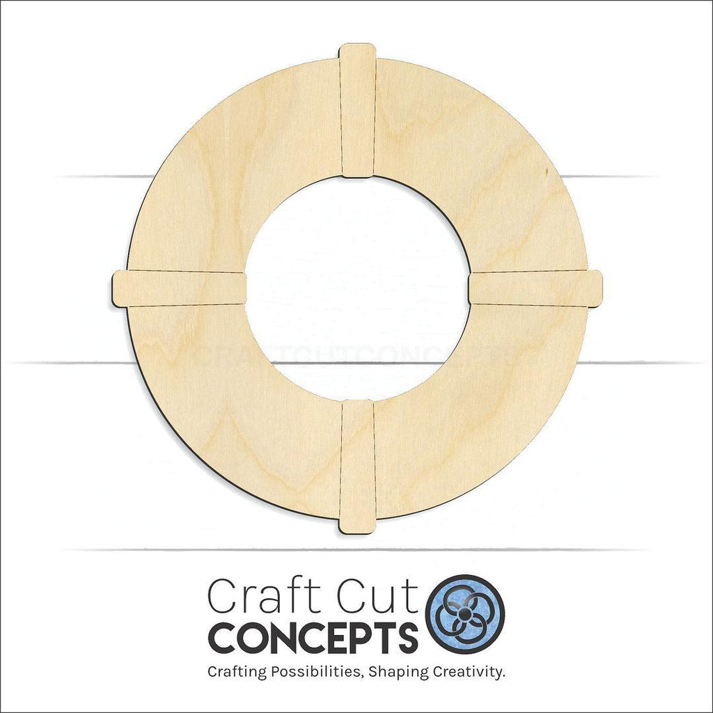 Craft Cut Concepts Logo under a wood Life Raft Ring craft shape and blank