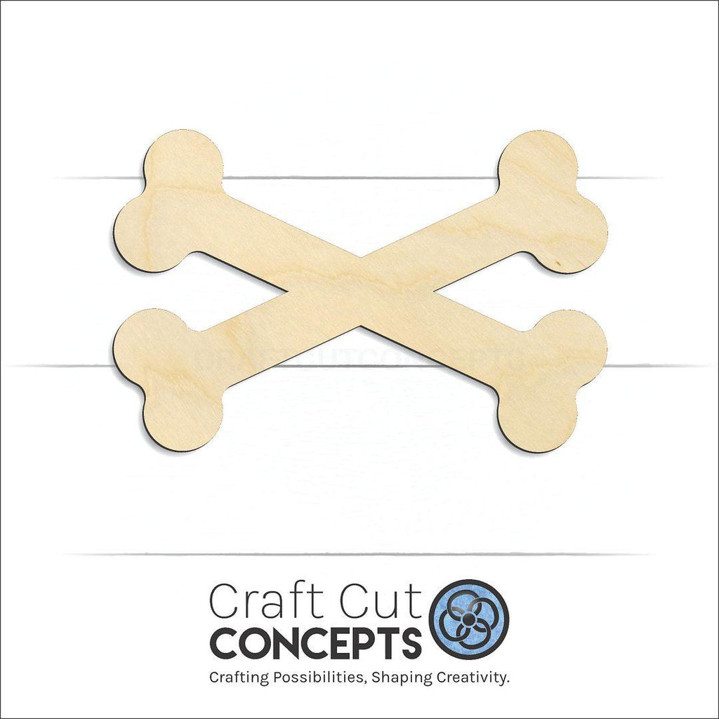 Craft Cut Concepts Logo under a wood Cross Bones craft shape and blank