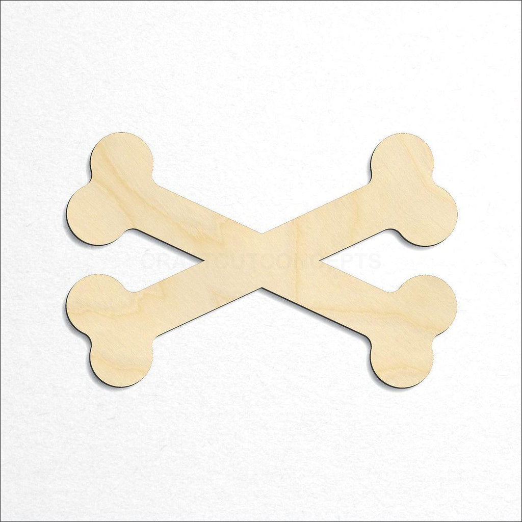 Wooden Cross Bones craft shape available in sizes of 1 inch and up