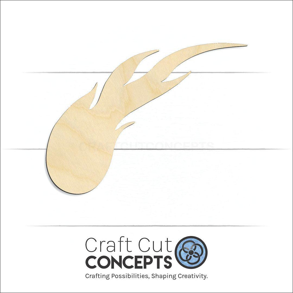 Craft Cut Concepts Logo under a wood Comet Meteor craft shape and blank