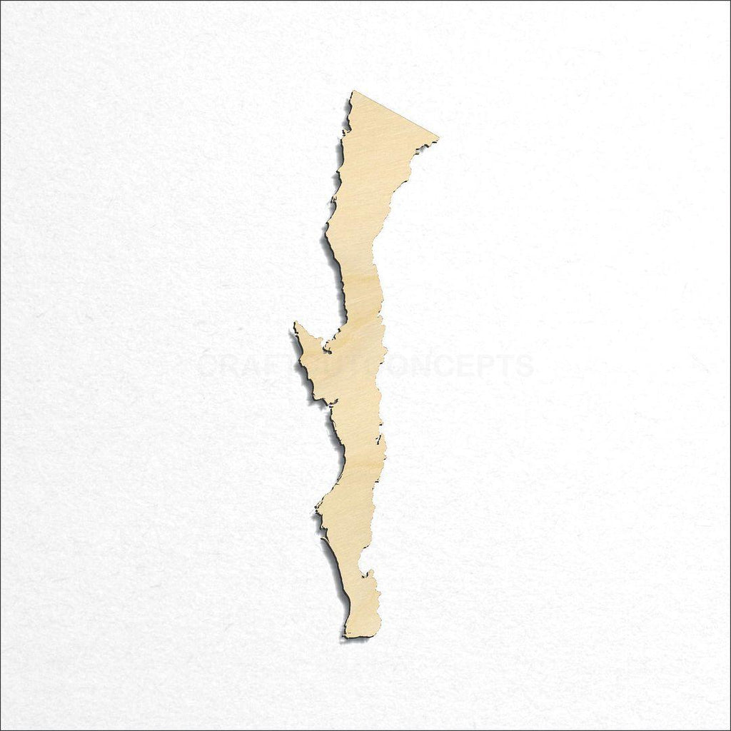 Wooden Baja California craft shape available in sizes of 4 inch and up