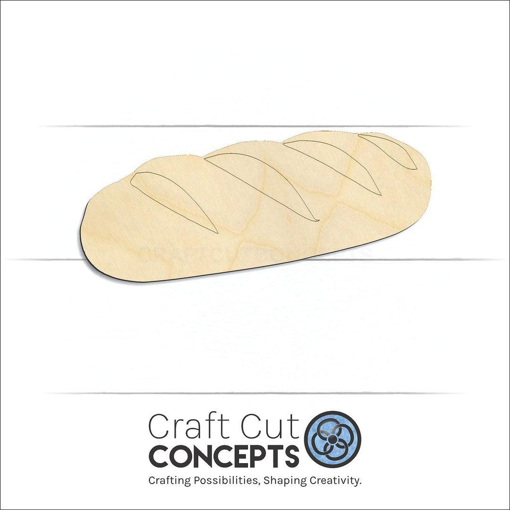 Craft Cut Concepts Logo under a wood Bread Loaf craft shape and blank