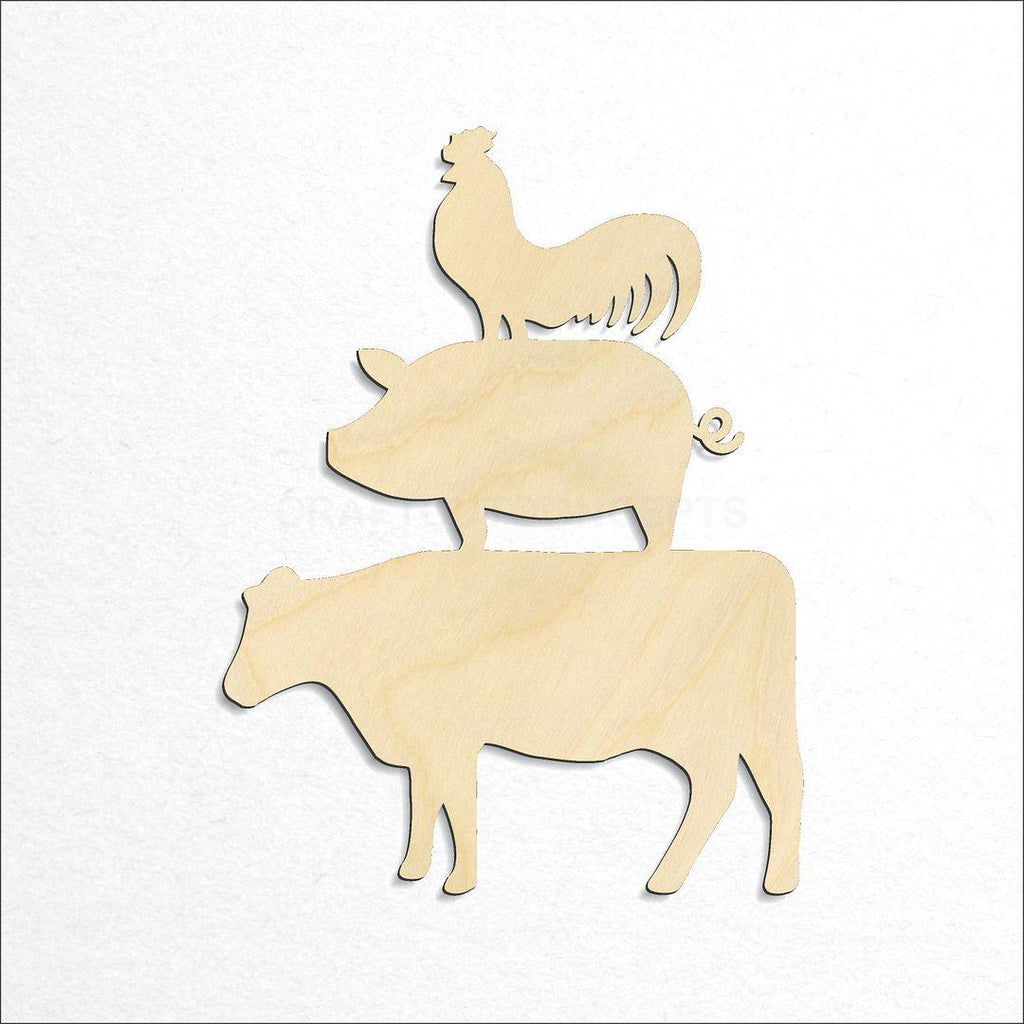 Wooden Cow Pig Sheep craft shape available in sizes of 3 inch and up