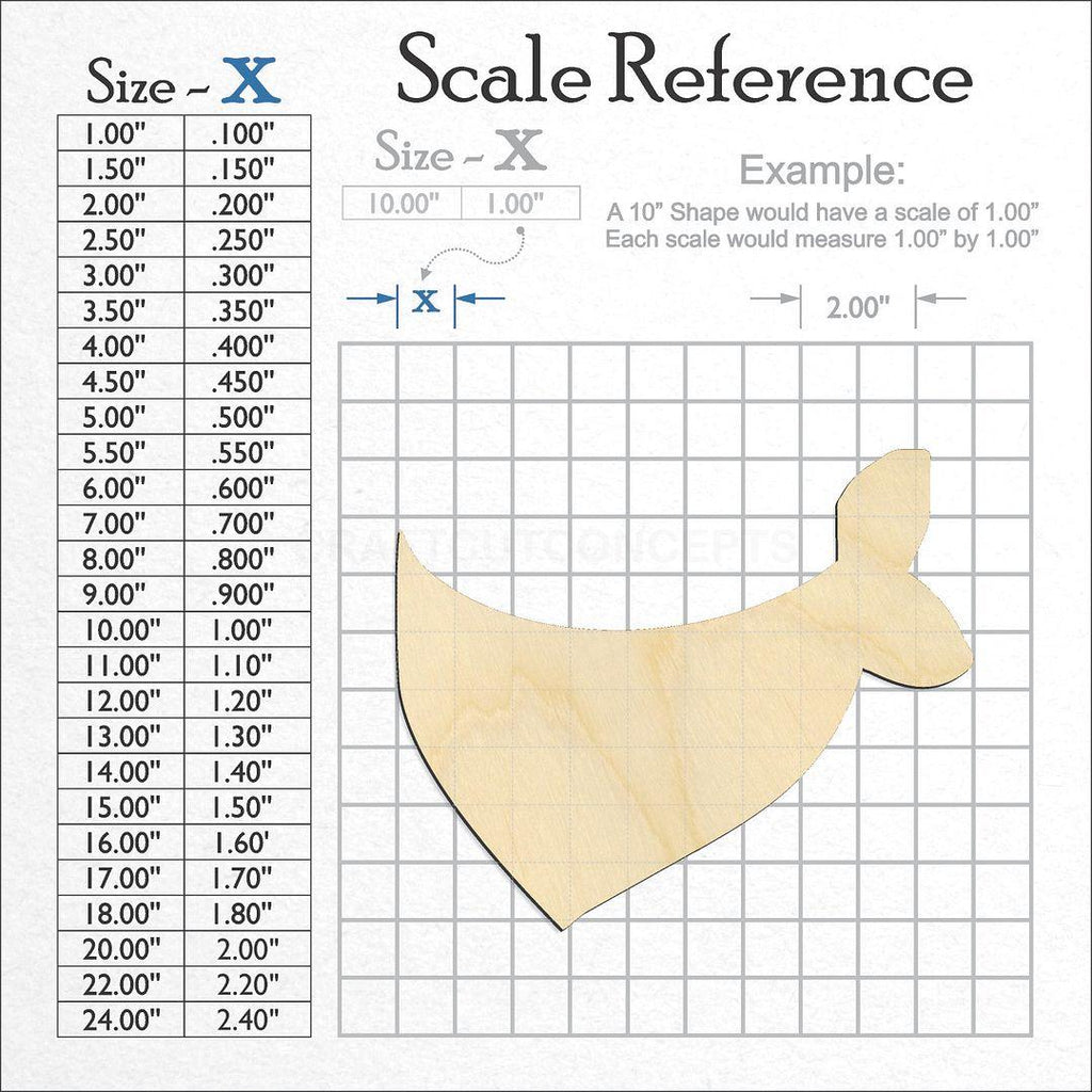 A scale and graph image showing a wood Bandana craft blank