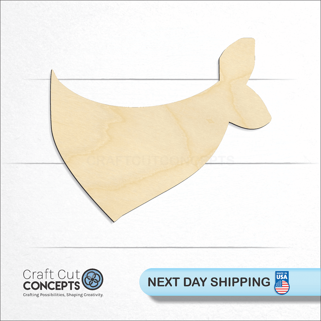 Craft Cut Concepts logo and next day shipping banner with an unfinished wood Bandana craft shape and blank