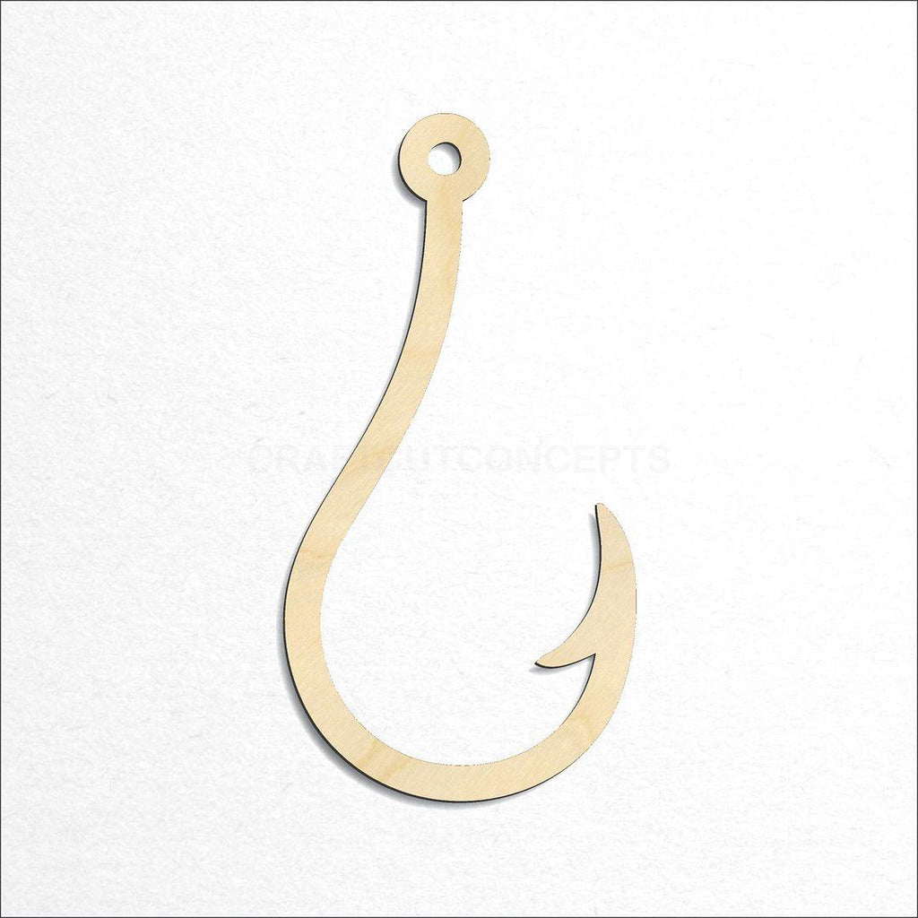 Wooden Fishhook craft shape available in sizes of 4 inch and up