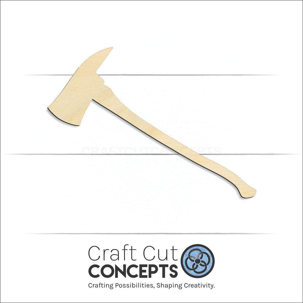 Craft Cut Concepts Logo under a wood Fireman Axe craft shape and blank