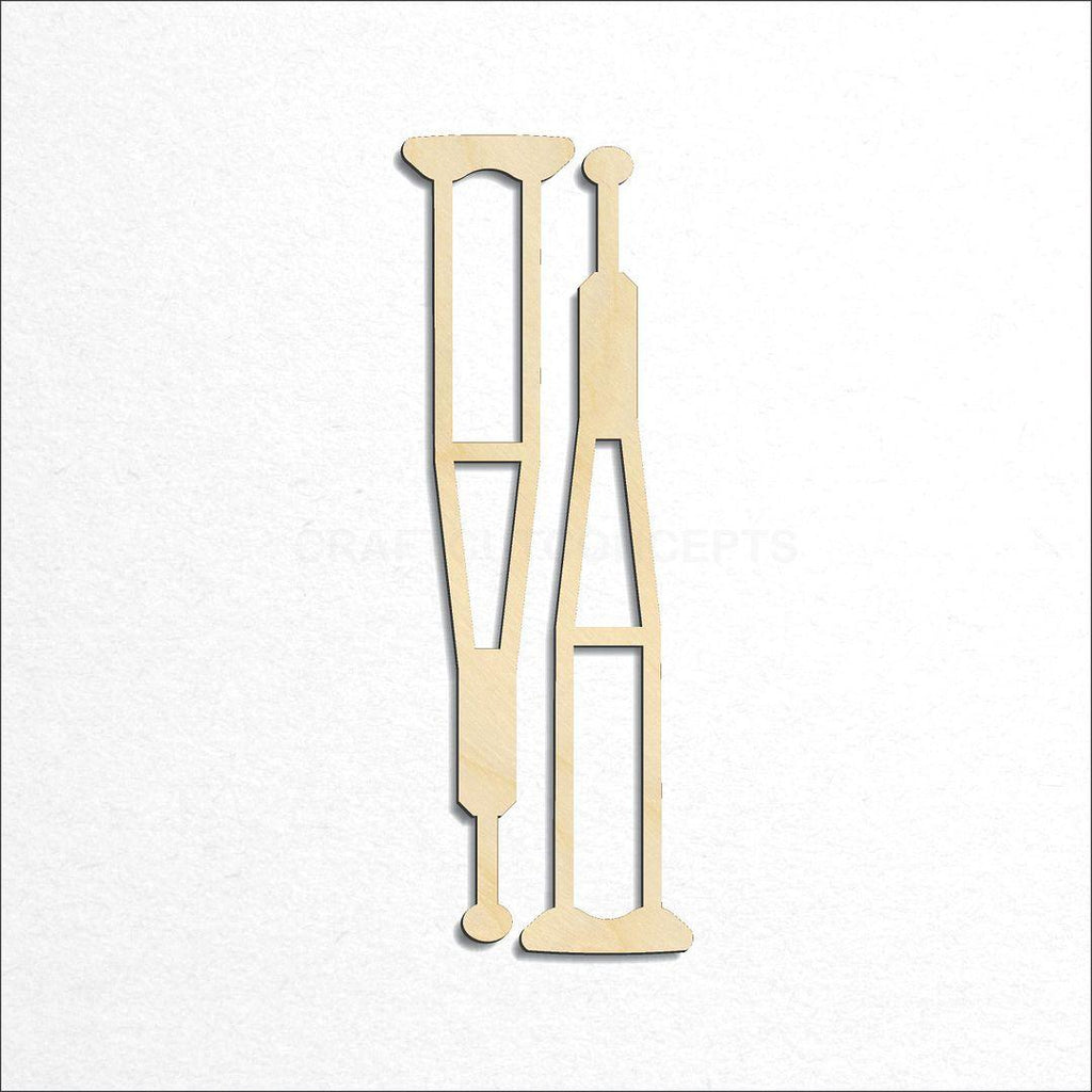 Wooden Crutches craft shape available in sizes of 4 inch and up