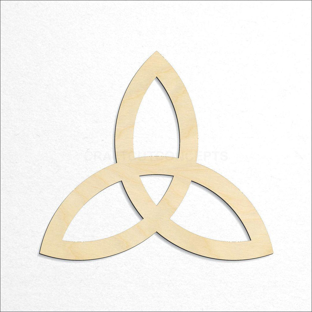 Wooden Triqueta Symbol craft shape available in sizes of 2 inch and up