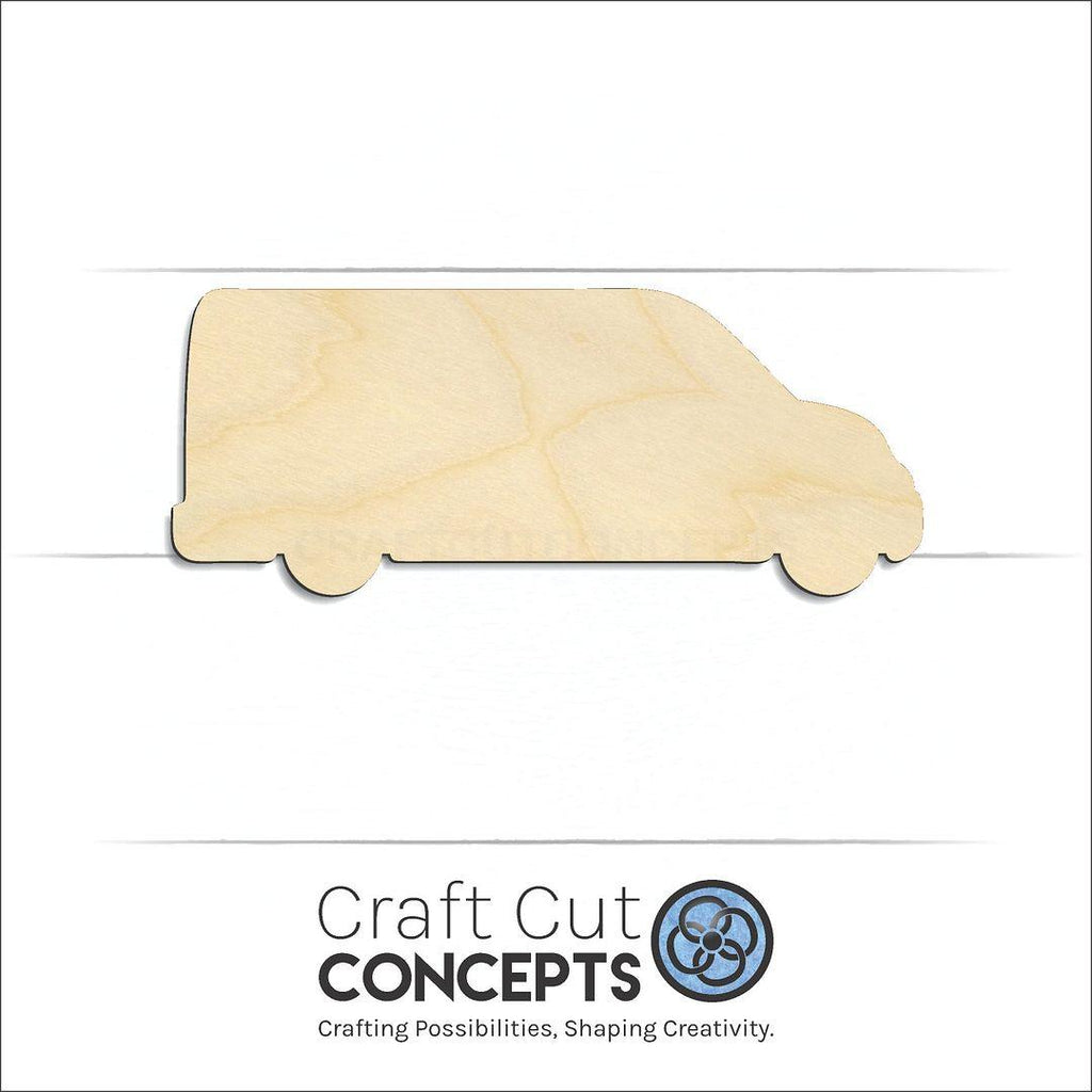 Craft Cut Concepts Logo under a wood Cargo Van Work Truck craft shape and blank