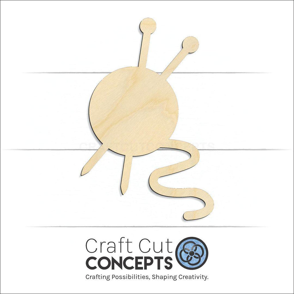 Craft Cut Concepts Logo under a wood Ball of Yarn Crochet craft shape and blank