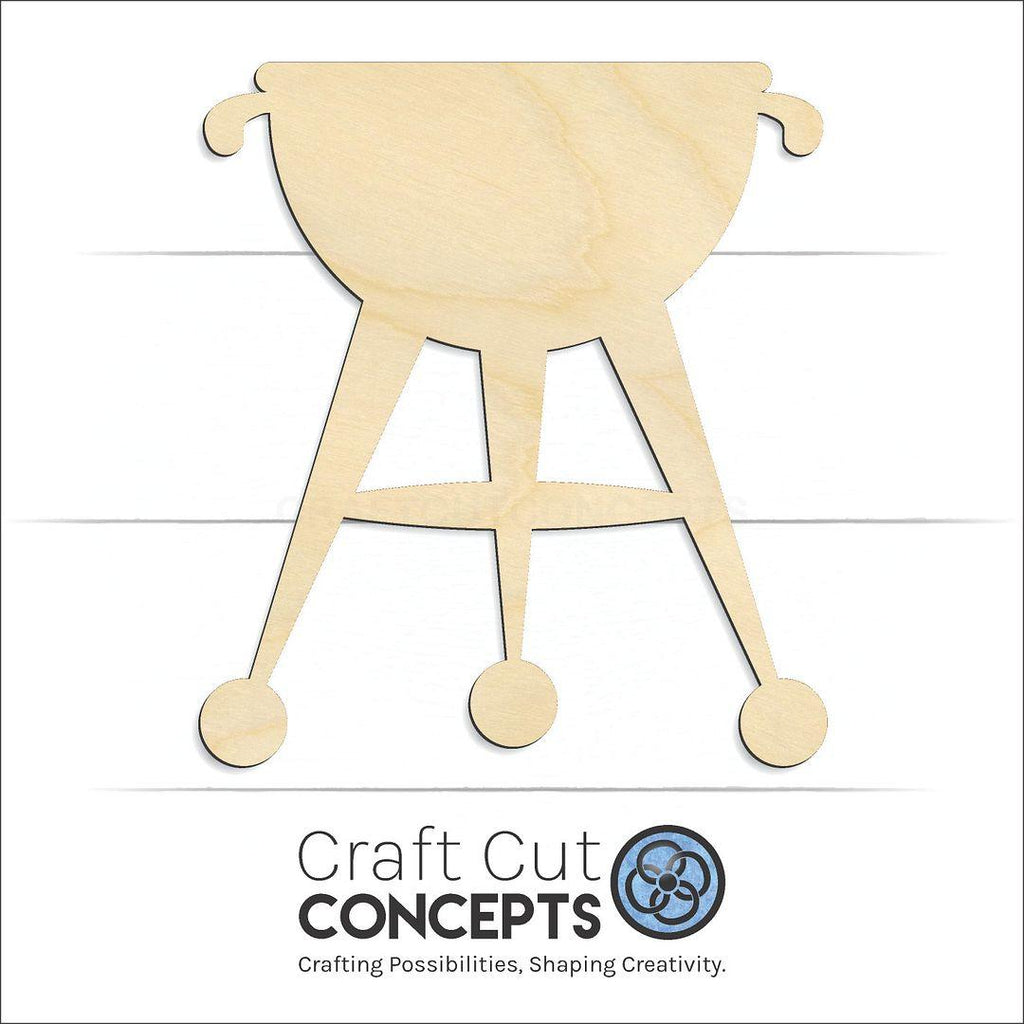 Craft Cut Concepts Logo under a wood BBQ Grill craft shape and blank