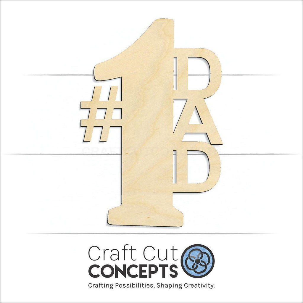 Craft Cut Concepts Logo under a wood Number 1 Dad Sign craft shape and blank