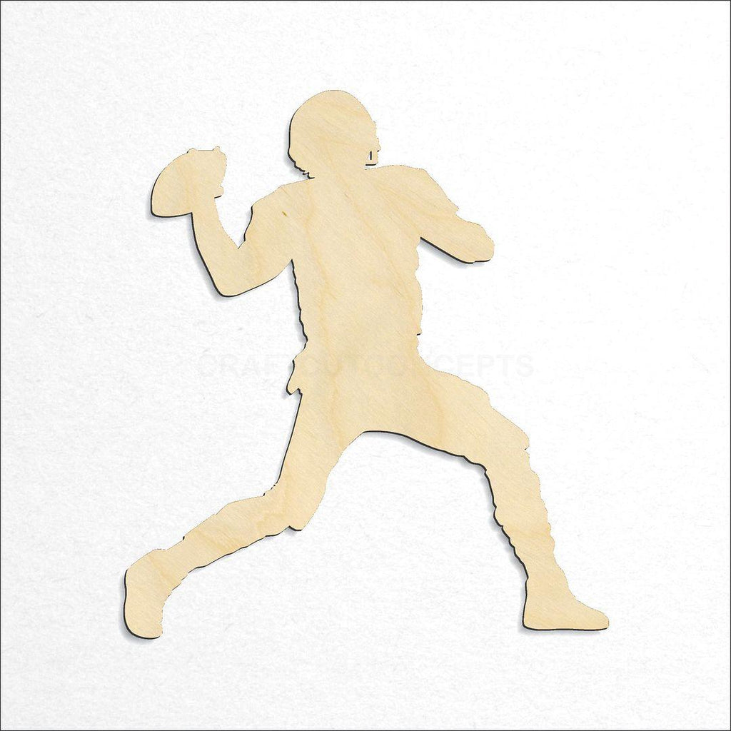 Wooden Throwing Quarterback Football Player craft shape available in sizes of 2 inch and up