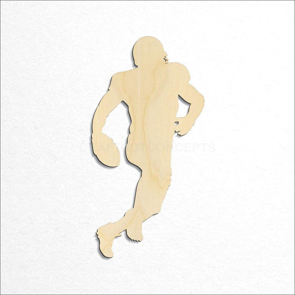 Wooden Running Back Football Player craft shape available in sizes of 2 inch and up