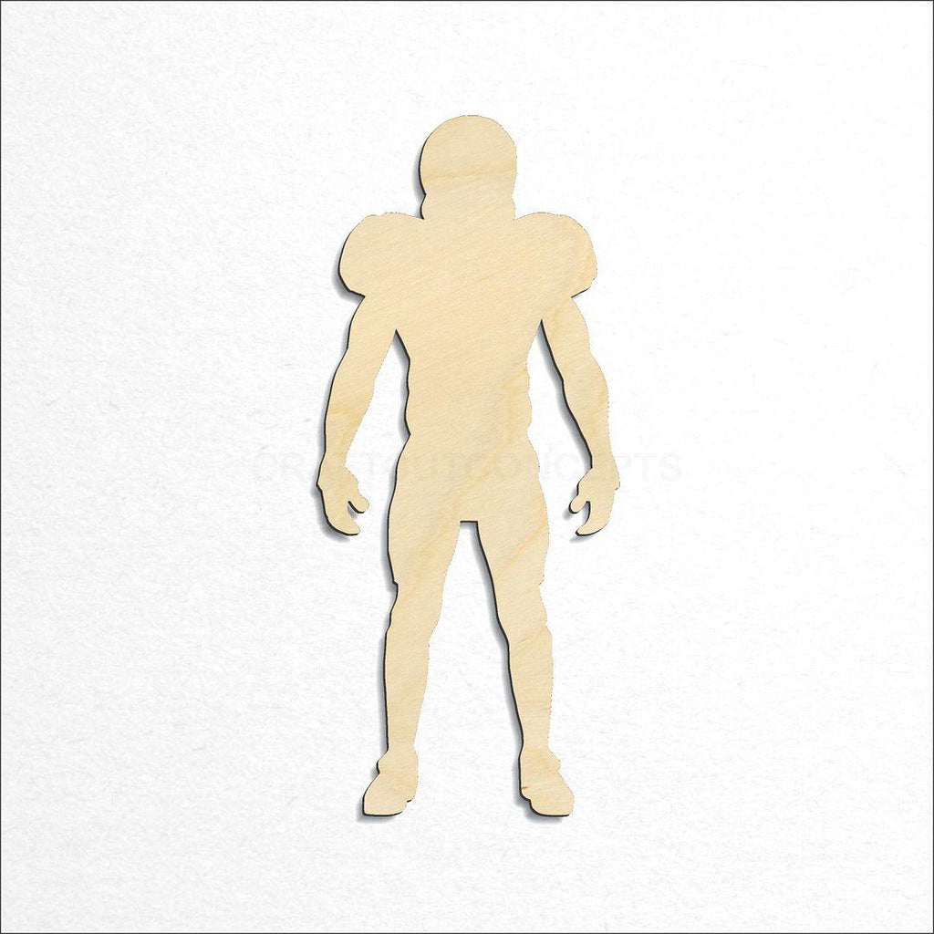 Wooden Standing Football Player craft shape available in sizes of 2 inch and up