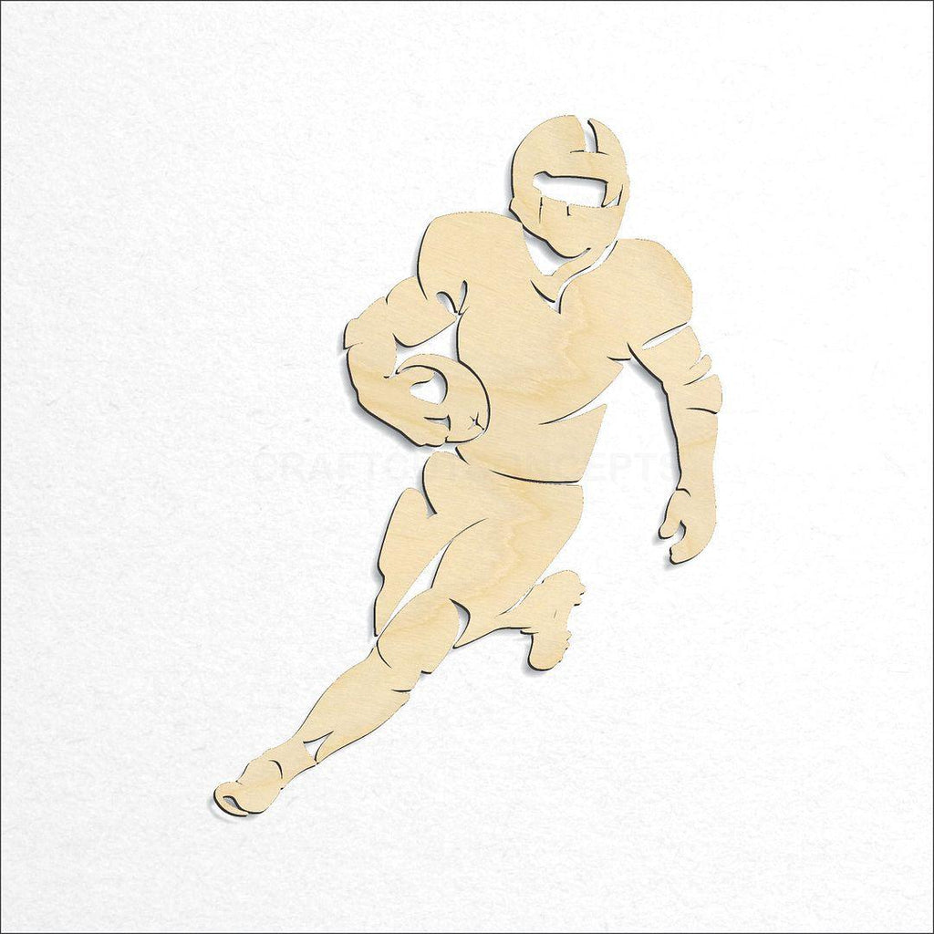 Wooden Detailed Football Player craft shape available in sizes of 4 inch and up