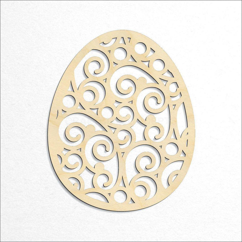 Wooden Filigree Vine Swirl Easter Egg craft shape available in sizes of 4 inch and up