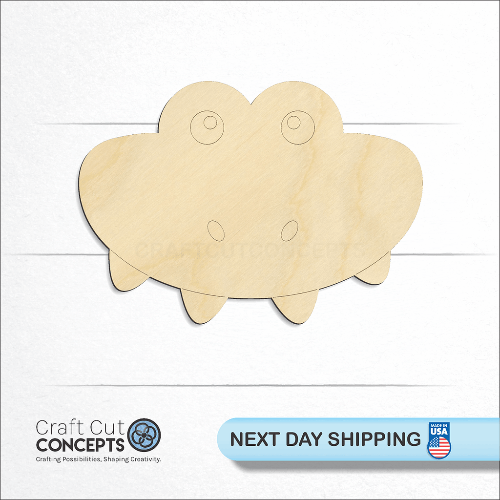 Craft Cut Concepts logo and next day shipping banner with an unfinished wood Cute Crocodile Face craft shape and blank