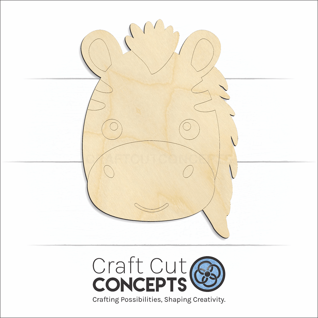 Craft Cut Concepts Logo under a wood Cute Zebra Face craft shape and blank