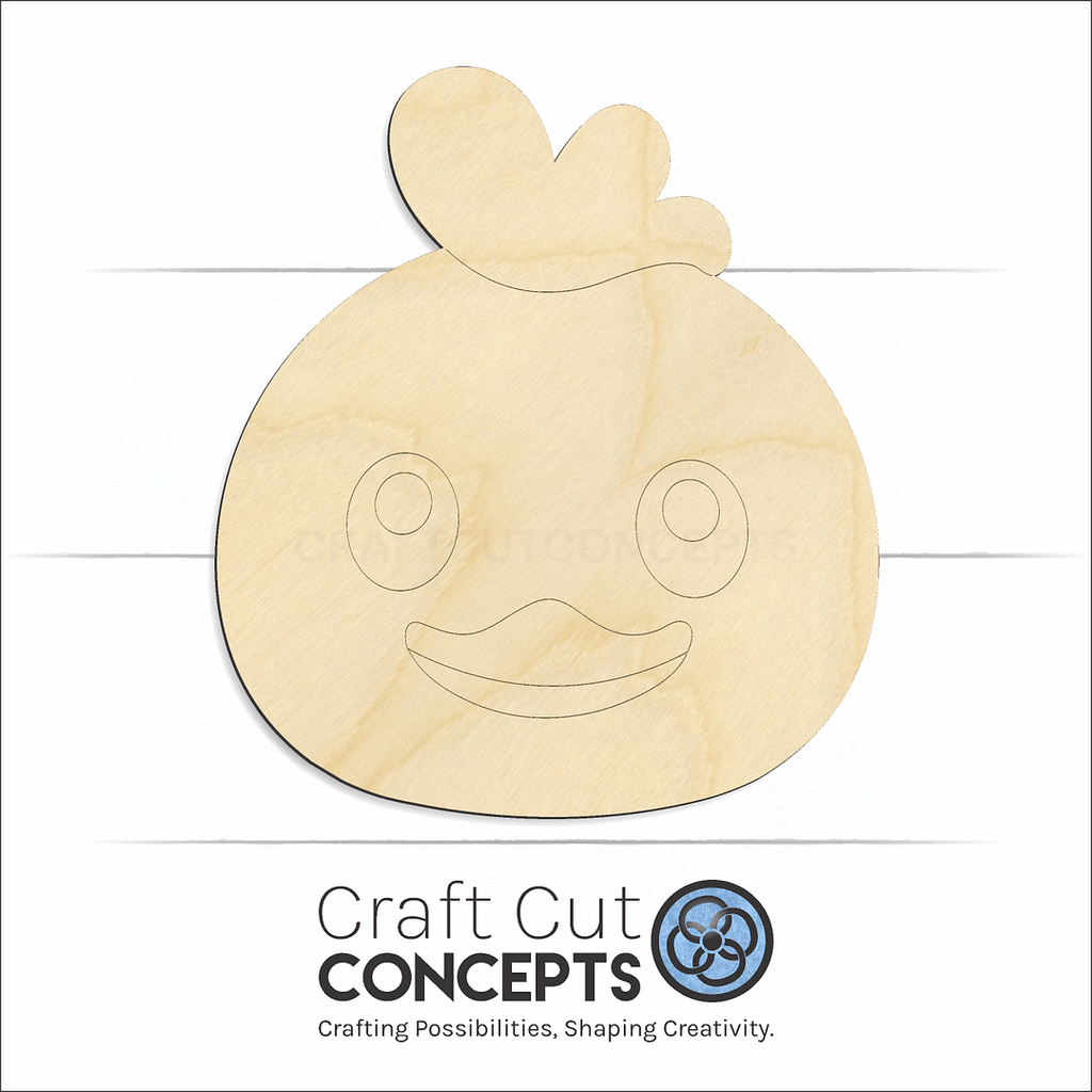 Craft Cut Concepts Logo under a wood Cute Chicken Face craft shape and blank