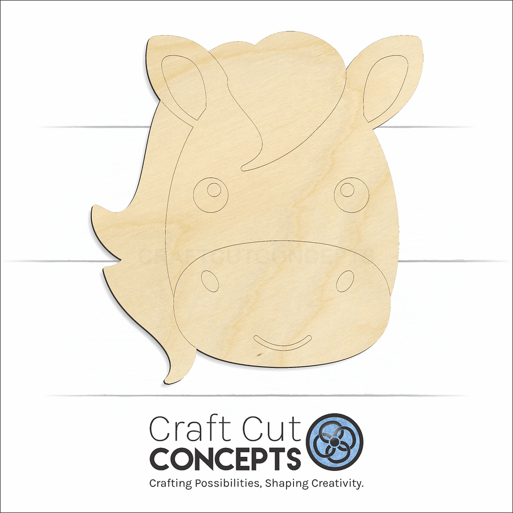 Craft Cut Concepts Logo under a wood Cute Horse Face craft shape and blank