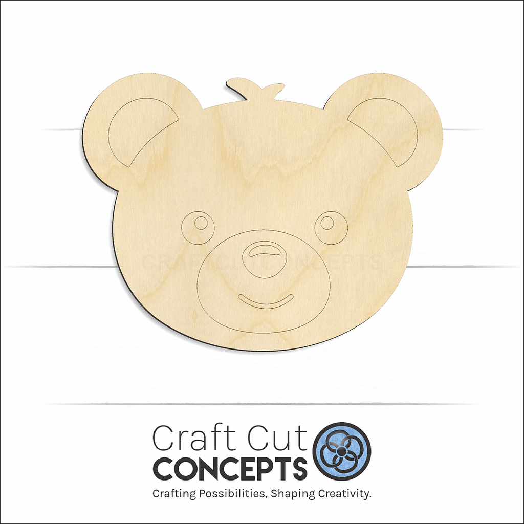 Craft Cut Concepts Logo under a wood Cute Bear Face craft shape and blank