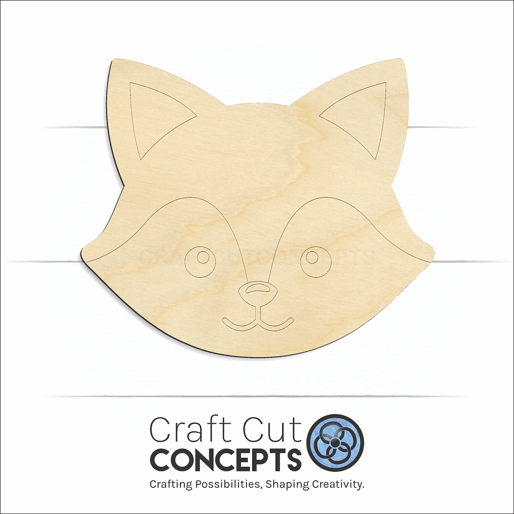 Craft Cut Concepts Logo under a wood Cute Fox Face craft shape and blank