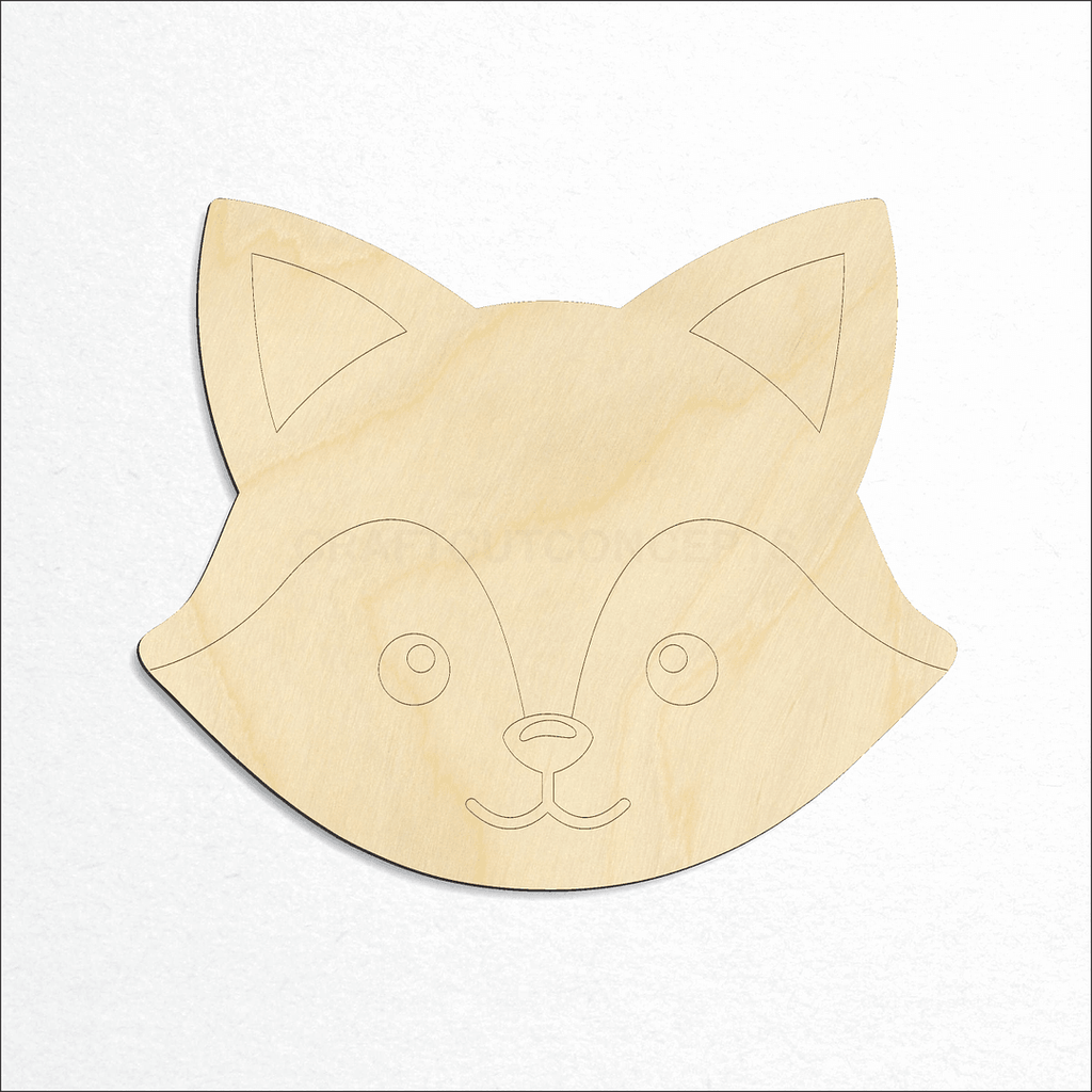 Wooden Cute Fox Face craft shape available in sizes of 2 inch and up