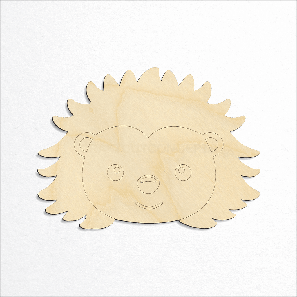 Wooden Cute Hedgehog Face craft shape available in sizes of 2 inch and up