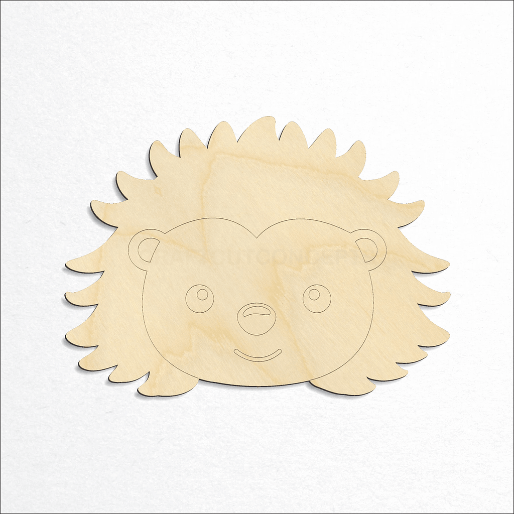 Wooden Cute Hedgehog Face craft shape available in sizes of 2 inch and up