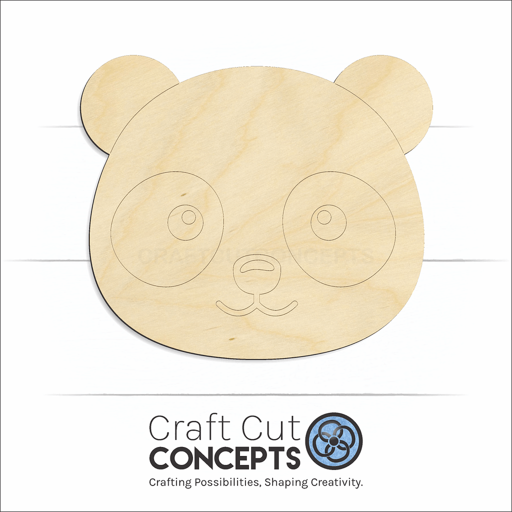 Craft Cut Concepts Logo under a wood Cute Panda Face craft shape and blank