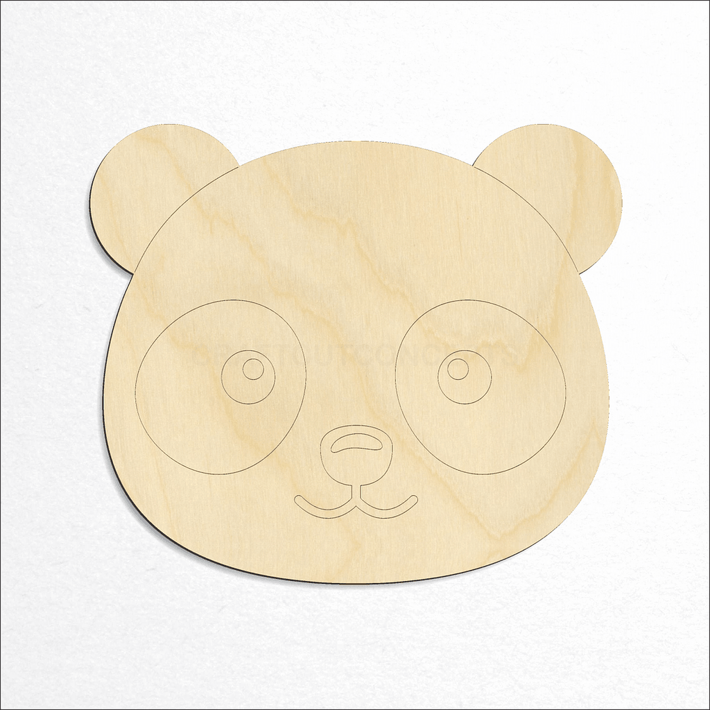 Wooden Cute Panda Face craft shape available in sizes of 2 inch and up