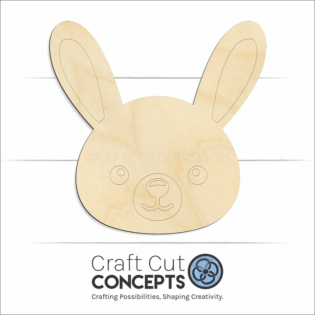 Craft Cut Concepts Logo under a wood Cute Rabit Face craft shape and blank