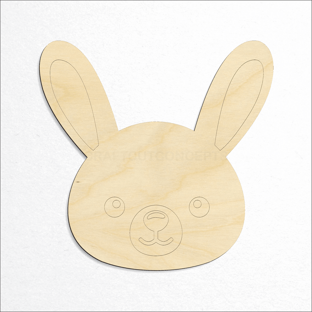Wooden Cute Rabit Face craft shape available in sizes of 2 inch and up