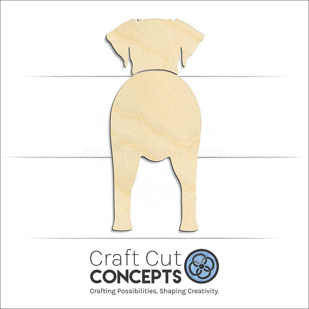 Craft Cut Concepts Logo under a wood German Wirehaired Pointer craft shape and blank