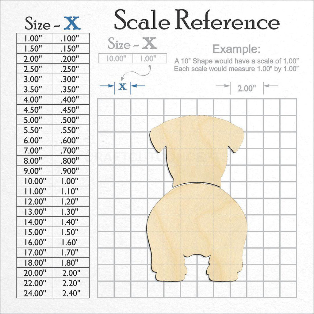 A scale and graph image showing a wood Gleen Of Imaal Terriers craft blank