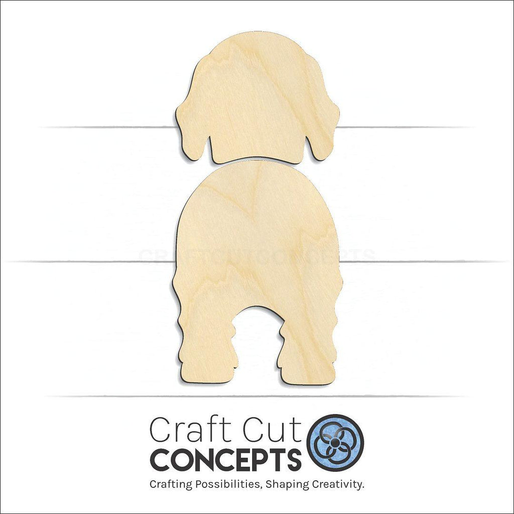 Craft Cut Concepts Logo under a wood Gordon Setter craft shape and blank