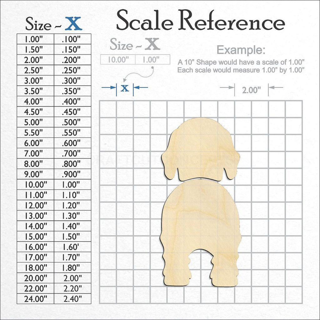 A scale and graph image showing a wood Gordon Setter craft blank