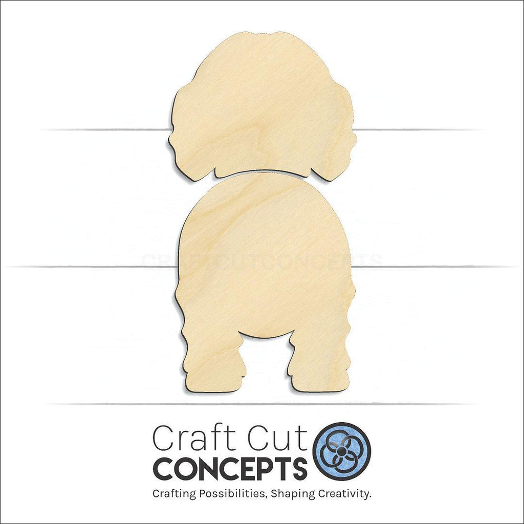 Craft Cut Concepts Logo under a wood Grand Basset G V craft shape and blank