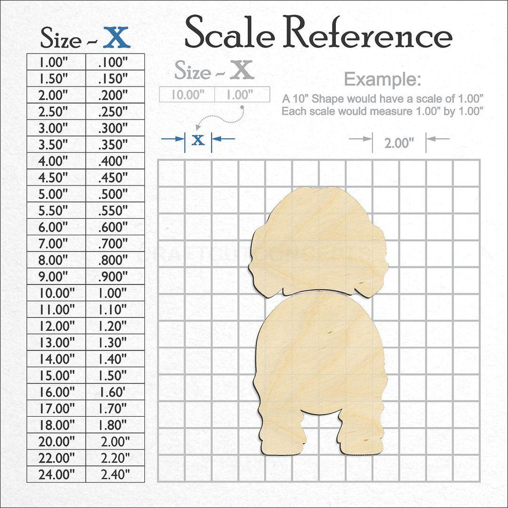 A scale and graph image showing a wood Grand Basset G V craft blank