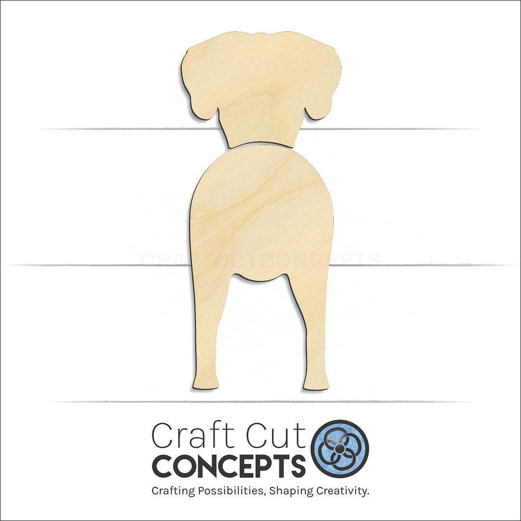 Craft Cut Concepts Logo under a wood Great Dane craft shape and blank