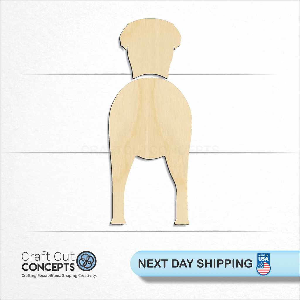 Craft Cut Concepts logo and next day shipping banner with an unfinished wood Greyhound craft shape and blank