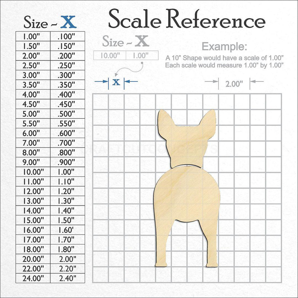 A scale and graph image showing a wood Ibizan Hounds craft blank