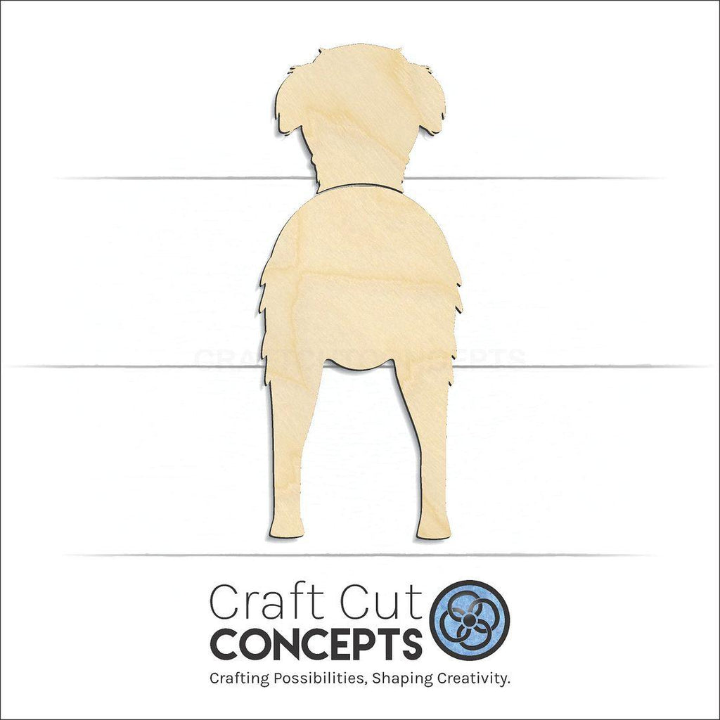 Craft Cut Concepts Logo under a wood Irish Wolfhound craft shape and blank