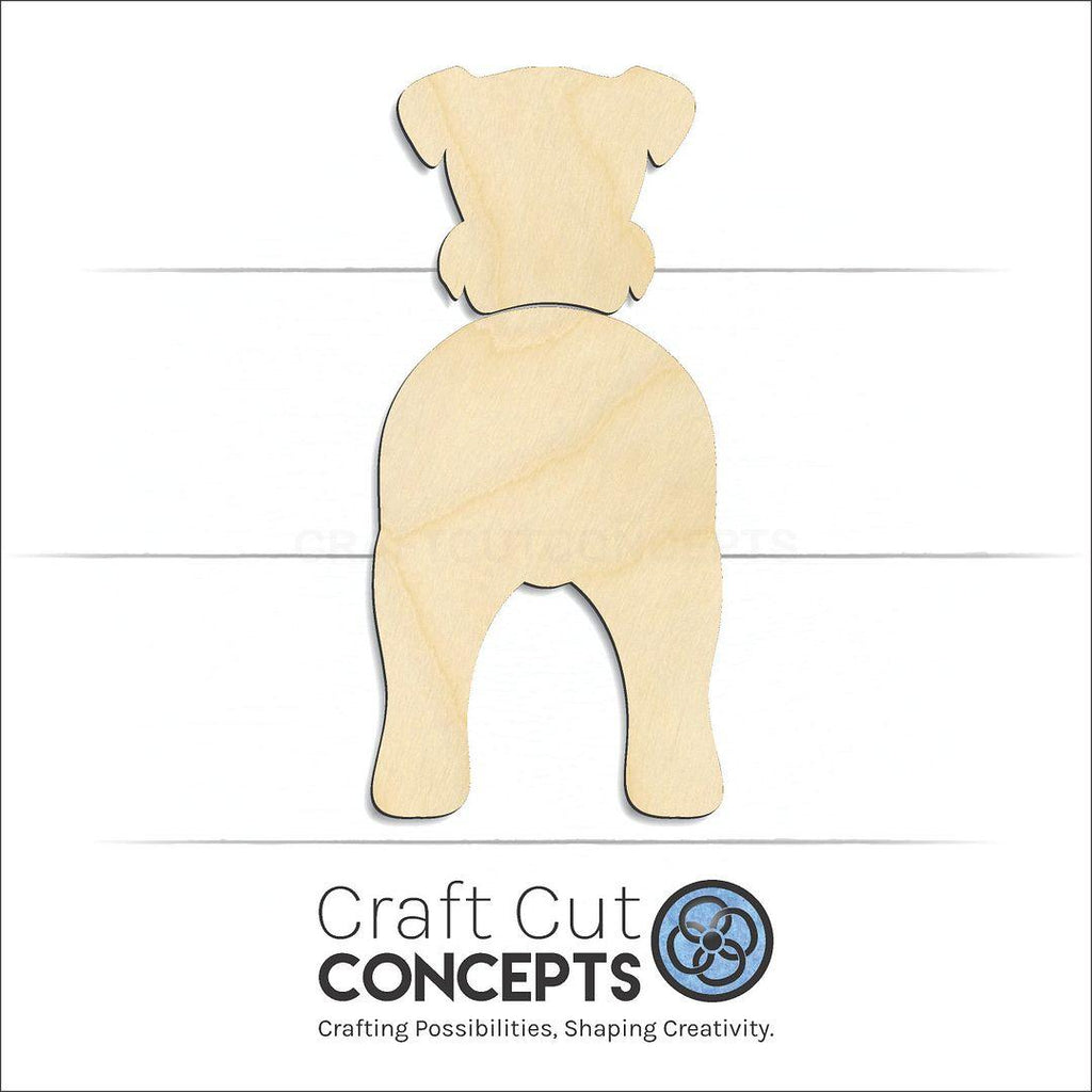 Craft Cut Concepts Logo under a wood Kerry Blue Terrier craft shape and blank