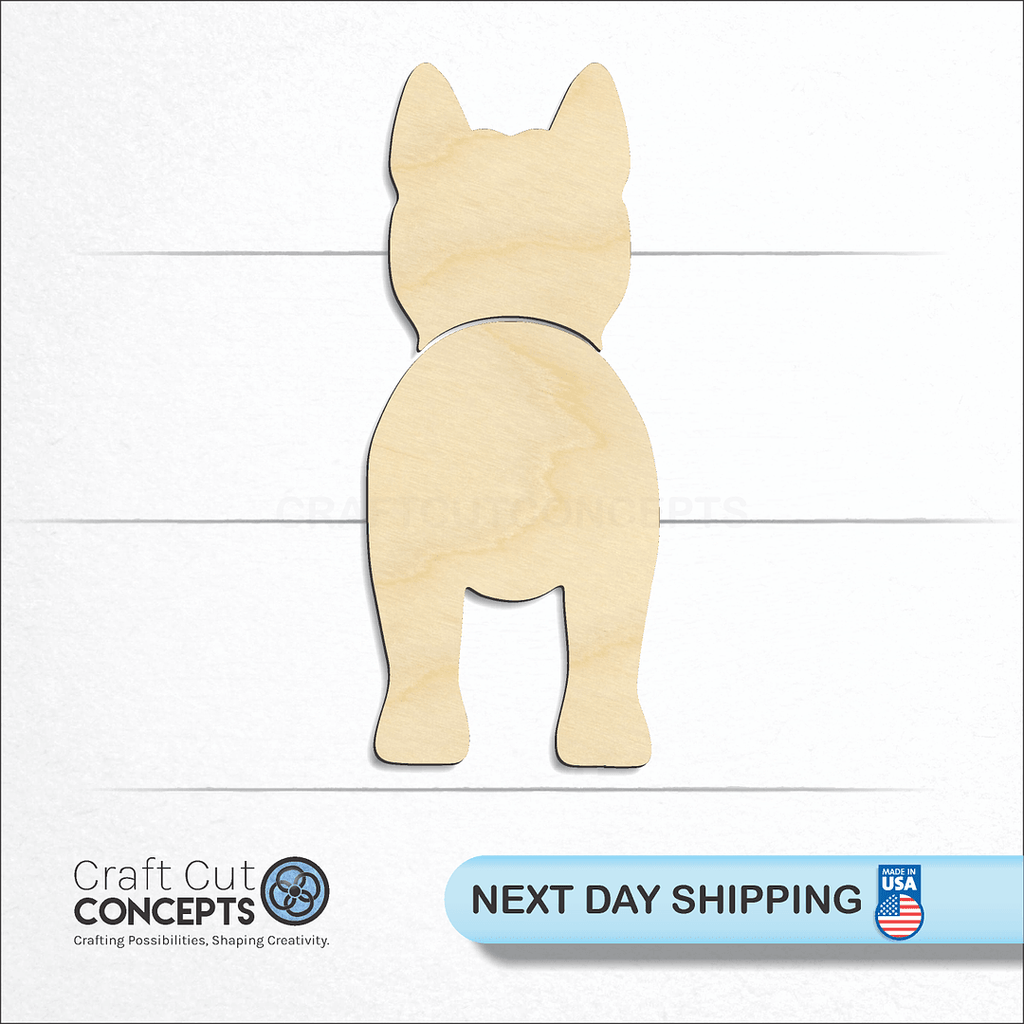 Craft Cut Concepts logo and next day shipping banner with an unfinished wood Korean Jindo Dog craft shape and blank